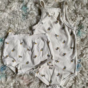 Arq Organic Cotton Bodysuit + Bloomers Bundle in Calico